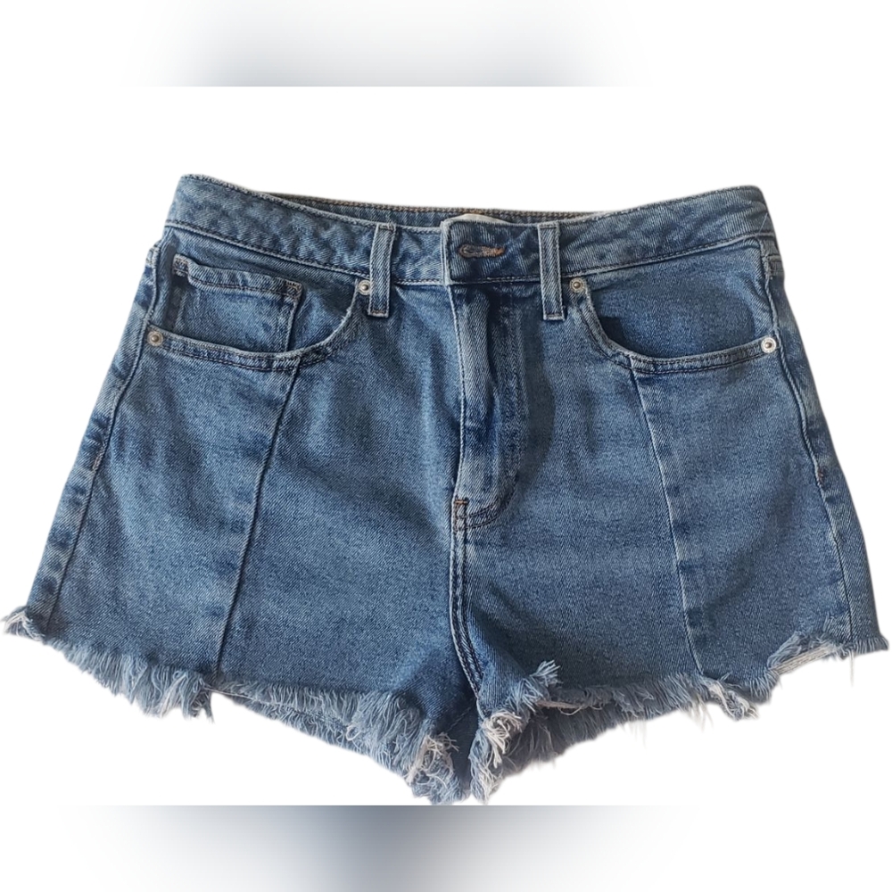 Forever 21 Blue Jean Shorts Denim Distressed Hem.